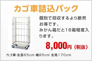 カゴ車詰込パック8,000円(税抜)